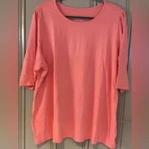 Women’s coral round neck short sleeve t shirt